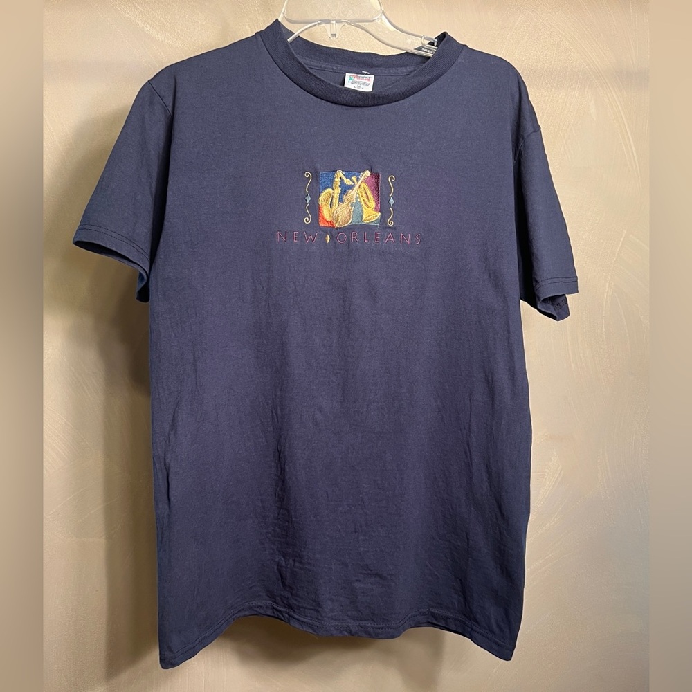 Desert Heat Men’s Vintage Embroidered New Orleans Musical Casual T-Shirt|Size:M